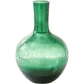 Pols Potten Vaas Ball Body Crackled Glass Dark Green L