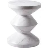 Pols Potten Zig Zag Kruk Wit - Krukken Marmer White - 510-070-142