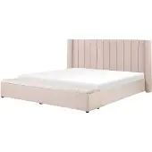 Beliani NOYERS - Bed met opbergruimte - Roze - 180 x 200 cm - Fluweel