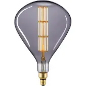 Sigor LED lamp Giant Tear E27 8W filament 1.800K dimbaar titanium Tear,, Glas, Modern, E27 LED-lamp
