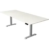 Kerkmann Move4 Elektrisch hoogteverstelbaar Zit-sta-bureau Wit T-voet 2500 (B) x 1.000 (D) x 1290 (H) mm Hout, Metaal