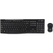 Logitech MK270, Volledige grootte (100%), Draadloos, RF draadloos, QWERTY-indeling, Zwart, Inclusief muis