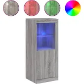 vidaXL Dressoir met LED-verlichting 41x37x100 cm grijs sonoma eiken