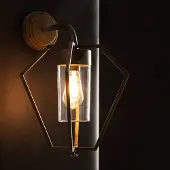 MORETTI Wandlamp buiten Gemstone, dimbaar, brons / oud-messing, Messing, Vintage