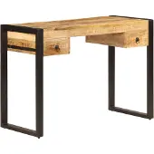 vidaXL Bureau met 2 lades, 110 x 50 x 77 cm, massief mangohout