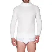 Beeren Heren Thermo Colshirt - Lange mouwen - Warm thermoshirt hoge hals - Wit / M