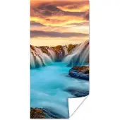 PosterMonkey Poster Waterval - Landschap - Wolken - Natuur - 80x160 cm