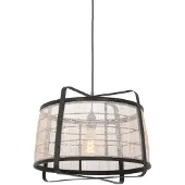 Anne Lighting Zwart houten hanglamp Capors Ø 48cm