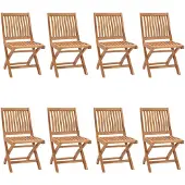 vidaXL Tuinstoelen 8 st inklapbaar massief teakhout