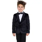 Opposuits colbert Dinner Jacket met all over print zwart Jongens Polyester Reverskraag - maat 110/116