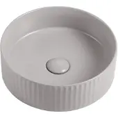 Guido Gusto Waskom Retro 36x36x11cm licht grijs met ribbels inclusief afvoerplug