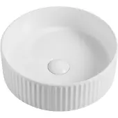 Guido Gusto Waskom Retro 36x36x11cm mat wit met ribbels inclusief afvoerplug