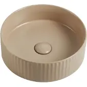 Guido Gusto Waskom Retro 36x36x11cm mat beige met ribbels inclusief afvoerplug