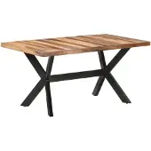 vidaXL Eettafel 160x80x75 cm massief hout met honingkleurige afwerking