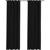 vidaXL Gordijnen linnen verduisterend haken 2 st 140x225 cm antraciet