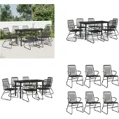 vidaXL 7-delige Tuinset PVC-rattan zwart