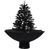 vidaXL Kerstboom sneeuwend met paraplubasis 75 cm PVC zwart