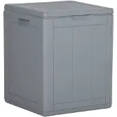 vidaXL Tuinbox 90 L PP houtlook grijs