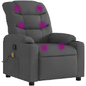 vidaXL Massagestoel verstelbaar stof donkergrijs
