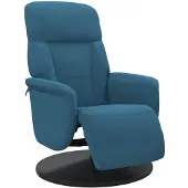 vidaXL Fauteuil met voetensteun verstelbaar fluweel blauw