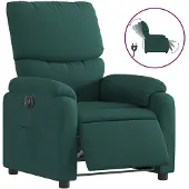 vidaXL Fauteuil verstelbaar elektrisch stof donkergroen