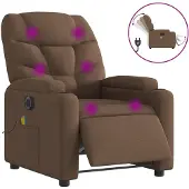 vidaXL Massagestoel elektrisch verstelbaar stof bruin