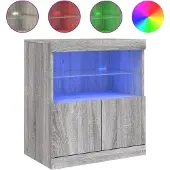 vidaXL Dressoir met LED-verlichting 60x37x67 cm grijs sonoma eiken
