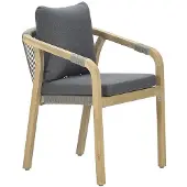 Garden Impressions Santos dining fauteuil acaciahout white wash-rope dgrijs-mystic grey