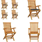vidaXL Tuinstoelen 4 st met antracietkleurige kussens massief teakhout - Tuinstoel - Tuinstoelen - Tuin Stoel - Tuin Stoelen