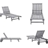vidaXL Ligbed massief acaciahout - Ligbed - Ligbedden - Ligstoel - Ligstoelen