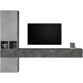 Pesaro Mobilia TV-wandmeubel set Berlin in grijs beton met Oxid