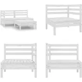 vidaXL 3-delige Loungeset massief grenenhout wit