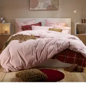MOODIT Dekbedovertrek Freya Pearl Pink Flanel-240 x 200 / 220 cm | Lits-Jumeaux