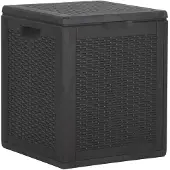 vidaXL Tuinbox 90 L PP rattan zwart