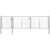vidaXL Tuinpoort staal 400x75 cm zilver