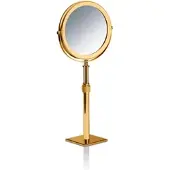 DECOR WALTHER Make-up Spiegel Club Zoom 5X Vierkante basis Goud