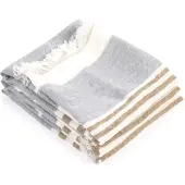 Libeco Gastendoek The Belgian Towel Ash Stripe Linnen (Set van 6)