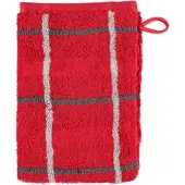 Cawö Washandje Noblesse Square Karo Red (Set van 6)