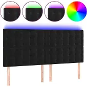 vidaXL Hoofdbord LED 200x5x118/128 cm fluweel zwart