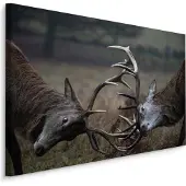 Karo-art Schilderij - Vechtende Herten, 5 maten, Premium Print