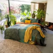 Kayori Dekbedovertrek Oita Groen Tencel-140 x 200 / 220 cm | 1-Persoons