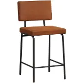 Livin24 Industriële barkruk Espen cognac eco-leer 64-77 cm