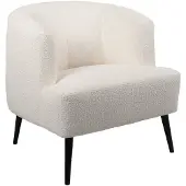 Livin24 Teddy bouclé fauteuil Nora wit
