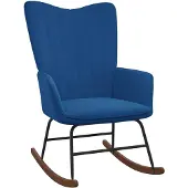 vidaXL Schommelstoel fluweel blauw
