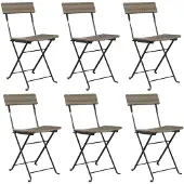 vidaXL Bistrostoelen 6 st inklapbaar poly rattan en staal grijs