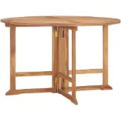 vidaXL Tuintafel inklapbaar Ø110x75 cm massief teakhout