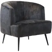 Livin24 Stoel babykamer velvet Billy antraciet