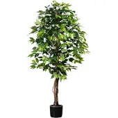 Kopu kunstplant ficus 150 cm in pot 840 bladeren met natuurstam