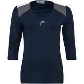 Head Tennisshirt Women Club 22 Tech 3/4 Dark Blue-XXXL
