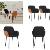 vidaXL Eetkamerstoelen 2 st stof en kunstleer zwart